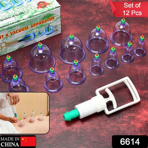 12pcs Cups Vacuum Cupping Kit Pull Out A Vacuum Apparatus Therapy Relax ...