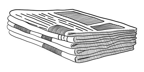 VECTOR STACK OF NEWSPAPERS ISOLATED ON A WHITE BACKGROUND. DOODLE ...