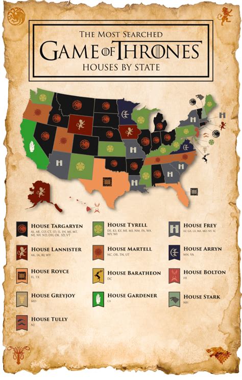 These Are the Most Searched “Game of Thrones” Houses in Each State ...