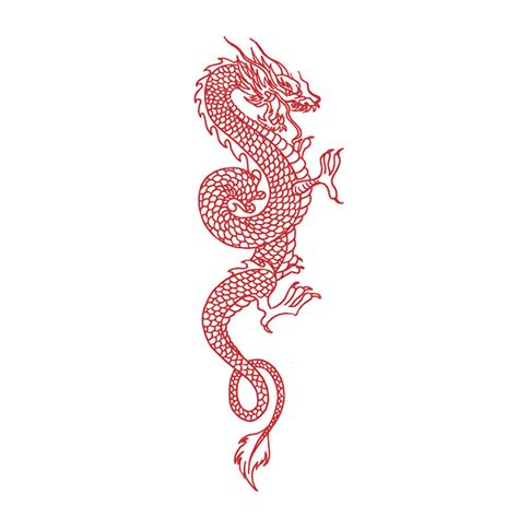 Red Chinese Dragon Temporary Tattoo – TattooIcon