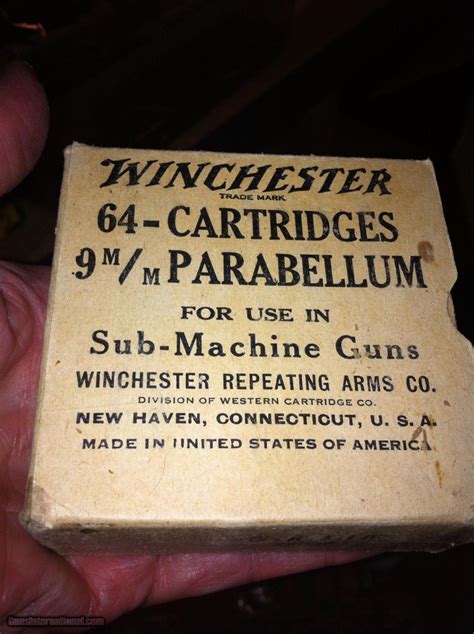 Winchester 9mm Sub-Machine gun ammo -lend-lease WWII