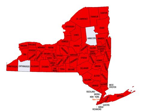 New York State Map By Counties - Table Rock Lake Map
