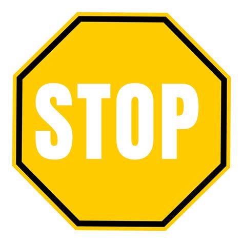 stop sign with yellow isolated on white 18905771 Vector Art at Vecteezy