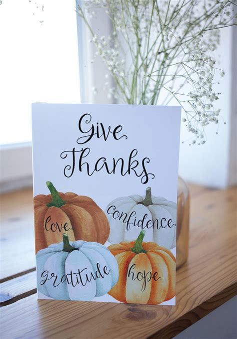 Give Thanks Card Thanksgiving Card PRINTABLE