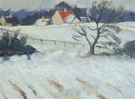 Winter Landscape Impressionist 1st Half 20th Century Signed: - Etsy