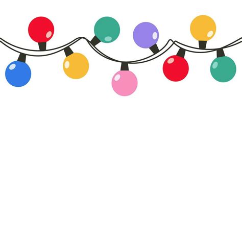 Christmas holiday garland lights in flat style. Garland with lamps with ...