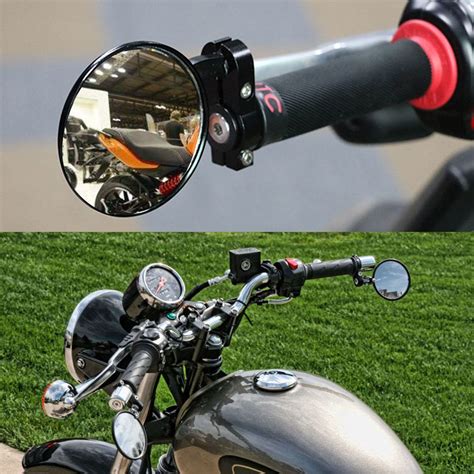 Pair Of Motorcycle Handle Bar Ends Mirror Motor Motorbike Rear View ...