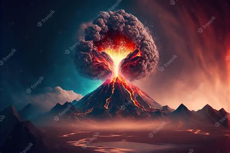 Premium Photo | Beautiful high resolution image Volcanic eruption with ...