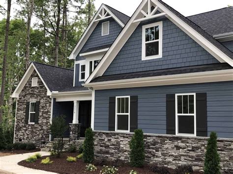 Dark Blue Gray Exterior House Paint