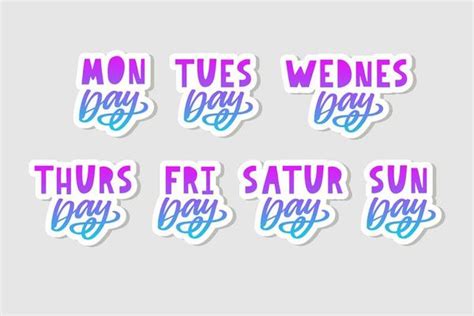 Days Of The Week Vector Art, Icons, and Graphics for Free Download