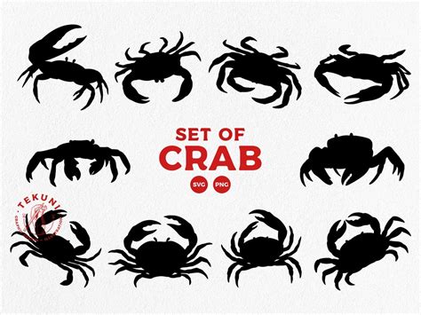 Crab Silhouette Bundle, Crab Svg, Instant Download - Etsy