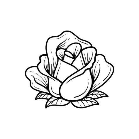 Premium Vector | A black and white drawing of a flower.