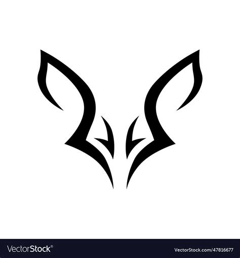 Fox head outline logo Royalty Free Vector Image