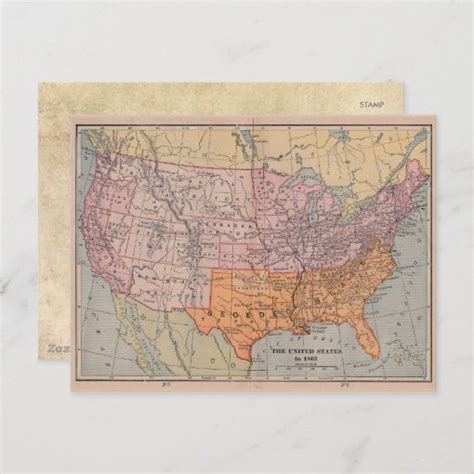 Vintage US Civil War Era Map 1861 Postcard | Zazzle