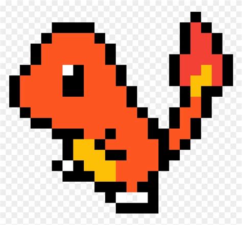 Charmander - Baby Dragon Pixel Art - Free Transparent PNG Clipart ...