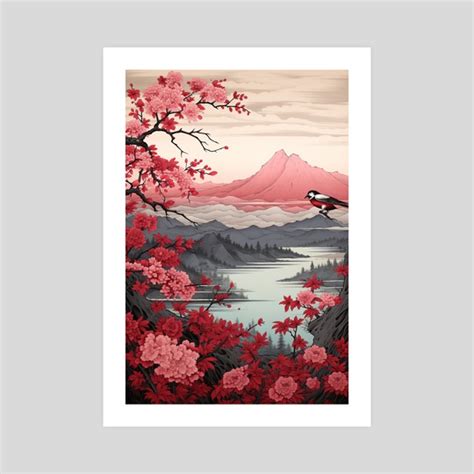 Japanese Ukiyo-e Art Mount Fuji From Lake 12, an art print by ...