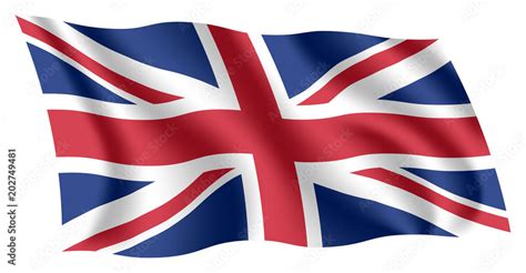 Britain flag. Isolated national flag of United Kingdom (UK). Waving ...