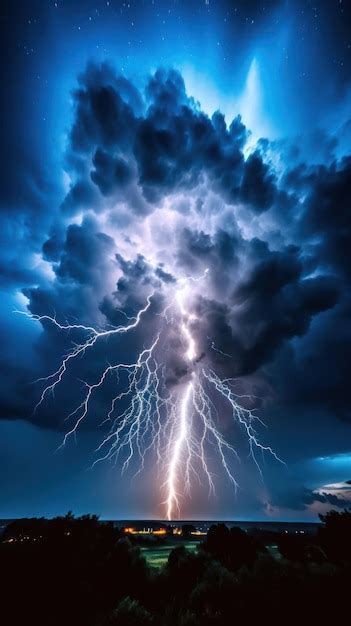 Premium AI Image | Lightning storm in the sky