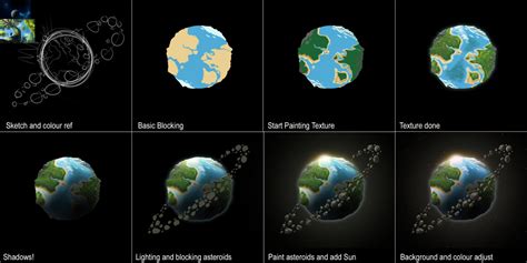 Asteroid Belt Process by snake1138 - How to Art