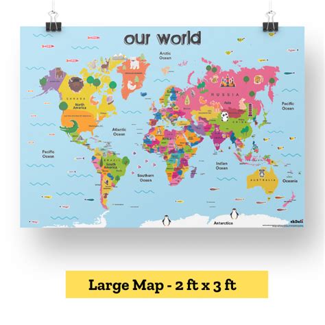 World Map with Countries and Capitals - Ekdali Posters