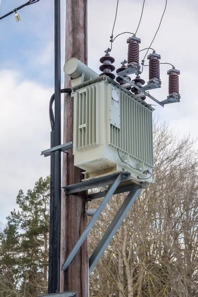 Pole Mounted Transformer — Stock Photo © thomasmales #139584114