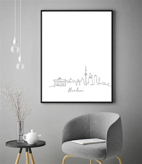 Berlin Skyline Wall Art Print Poster Berlin Cityscape New - Etsy