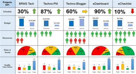 Project Dashboard Templates – Techno PM - Project Management Templates ...