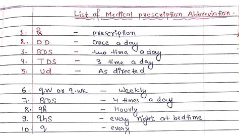 Medical Prescription Abbreviation , Easy to Understand @lirockeducation ...