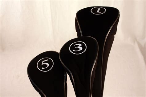 NEW BLACK LONG DRIVER 3 5 FAIRWAY WOOD GOLF CLUB ZIPPER HEADCOVER SET ...