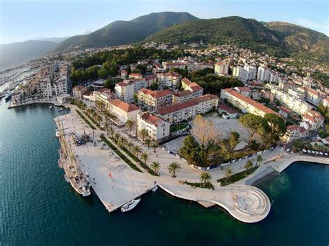 Aerial View of Tivat Town and Porto Montenegro Stock Image - Image of ...