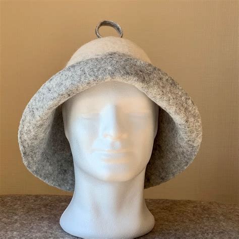 Felted Sauna Hat Natural Wool Sauna Hat White Gray Spa Hat - Etsy