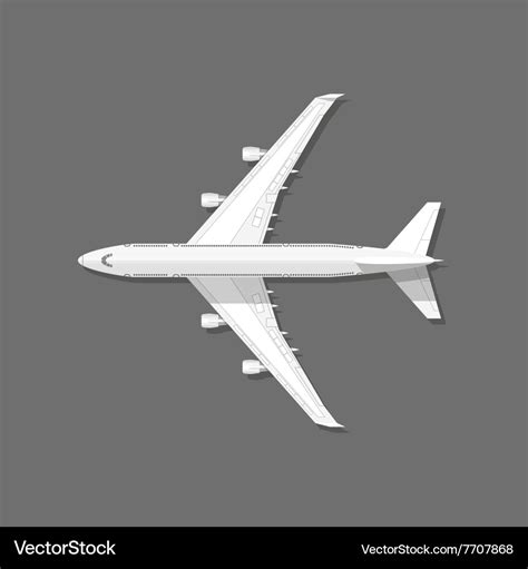 Airplane top view Royalty Free Vector Image - VectorStock