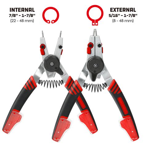 Snap Ring Pliers with Combination Internal External Switch