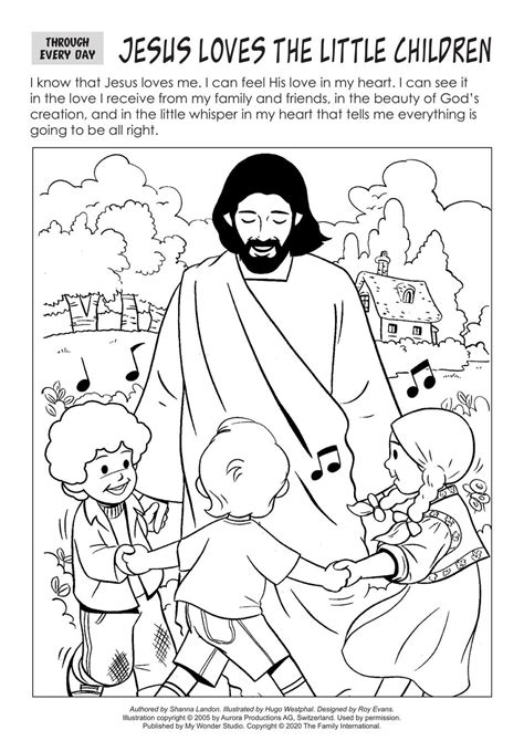 Jesus Loves The Little Children Coloring Page