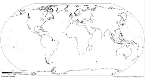 Continents Blank Map, World Continents Outline Map, Blank Map of ...