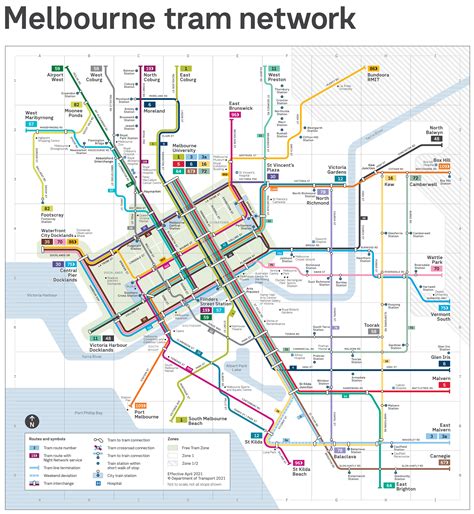 Transit Maps: Official Map: Melbourne Tram Network, 2021