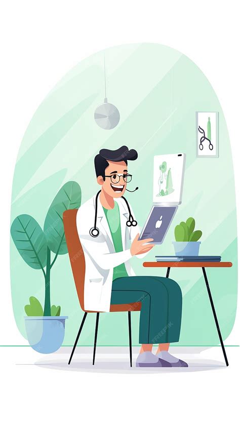 Premium Photo | Cartoon illustration Telehealth doctor consultation