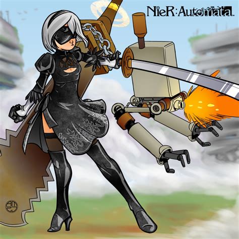 Nier: Automata - 2b fan art by TheRealAlpha2 on DeviantArt