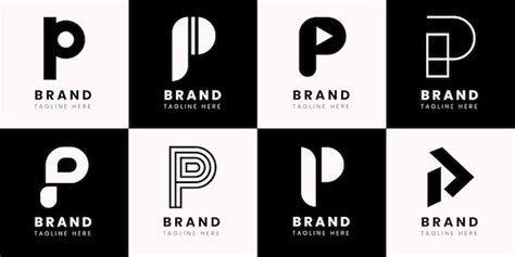 Free Vector | Flat design colored p logos set