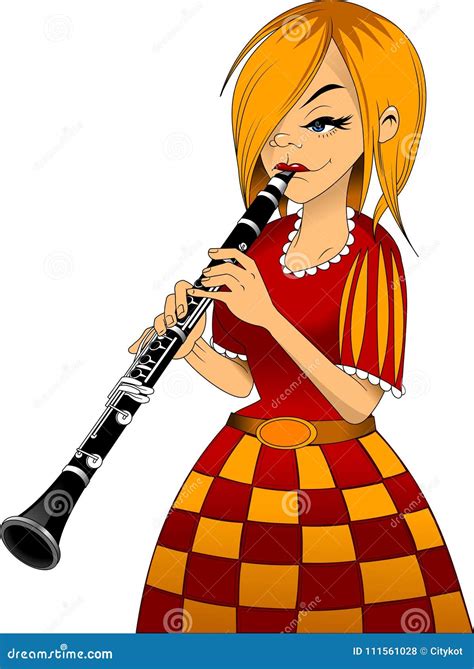 Cartoon Clarinetist. Musician Playing A Clarinet. | CartoonDealer.com ...