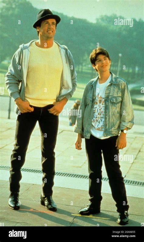 Sylvester Stallone with his son Sage Stallone in the film rocky 5 Stock ...