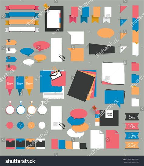 Big Set Reminder Stickers Infographic Set Stock Vector (Royalty Free ...