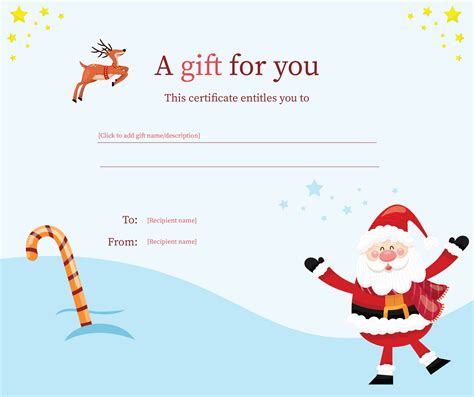 Christmas Gift Certificate Templates