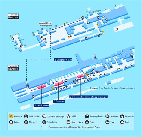 Mexico City Airport Map | Color 2018