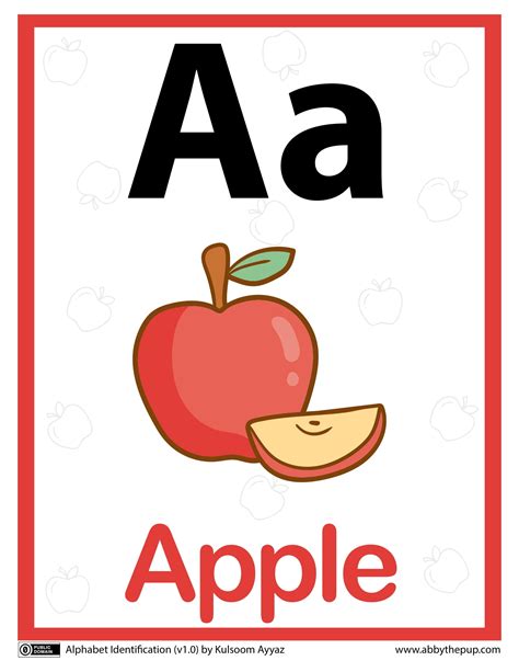 A is for Apple alphabet flashcard | Free Printable Papercraft Templates