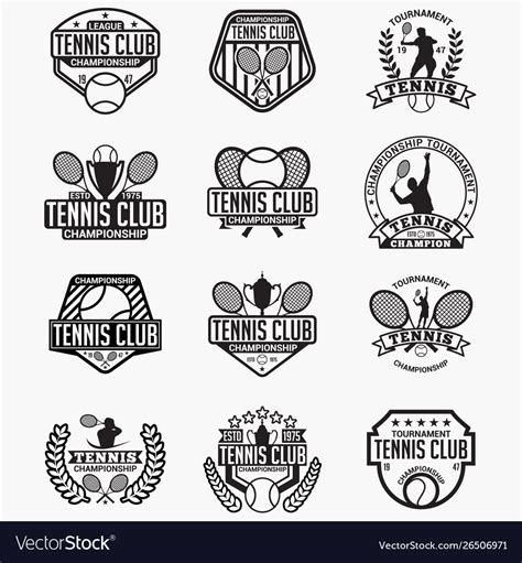 Tennis club logo badge Royalty Free Vector Image