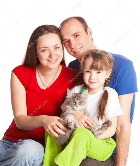 Family with a cat — Stock Photo © lanakhvorostova #5700238