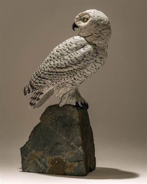 Snowy Owl Sculpture - Nick Mackman Animal Sculpture