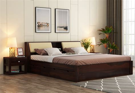 Buy Walken Bed With Storage (King Size, Walnut Finish) Online in India ...