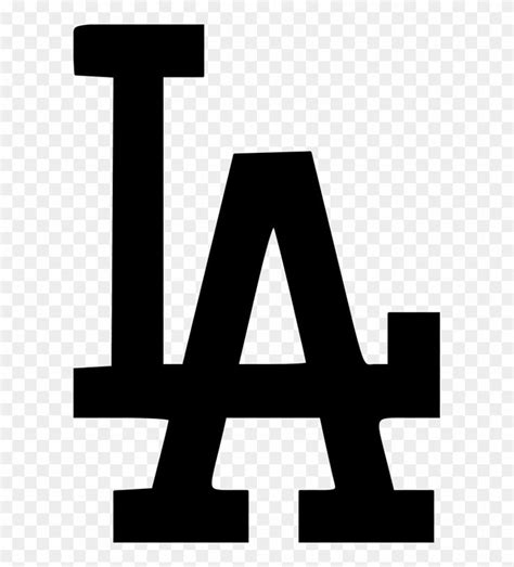 the los angeles dodgers logo is shown in black and white, with ...